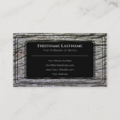 Elegant zwart omhuld houten stijve graan grijs visitekaartje (Achterkant)