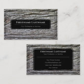 Elegant zwart omhuld houten stijve graan grijs visitekaartje (Voorkant / Achterkant)