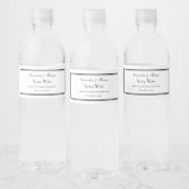 Elegant Zwart Omrande H Waterfles Label Etiket (Flessen)