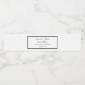 Elegant Zwart Omrande H Waterfles Label Etiket (Enkel label)