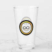 Elegant zwart oneindigheidssymbool glas (Achterkant)