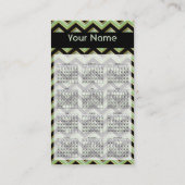 Elegant zwart op Apple Green ZigZag Business Visitekaartje (Achterkant)
