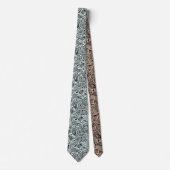 Elegant zwart op lichtblauw bloemenpaisley patroon stropdas (Voorkant)