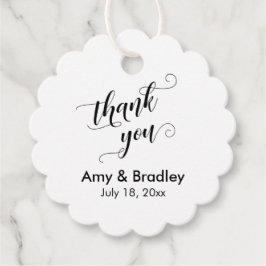 Elegant, zwart op witte bruiloft Dank je Bedankjes Labels
