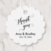 Elegant, zwart op witte bruiloft Dank je Bedankjes Labels (Achterkant)