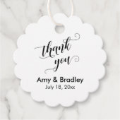 Elegant, zwart op witte bruiloft Dank je Bedankjes Labels (Voorkant)