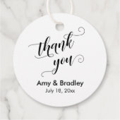 Elegant, zwart op witte bruiloft Dank je Bedankjes Labels (Achterkant)