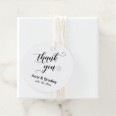 Elegant, zwart op witte bruiloft Dank je Bedankjes Labels (In situ)