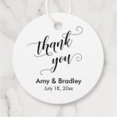 Elegant, zwart op witte bruiloft Dank je Bedankjes Labels (Voorkant)