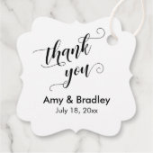 Elegant, zwart op witte bruiloft Dank je Bedankjes Labels (Achterkant)