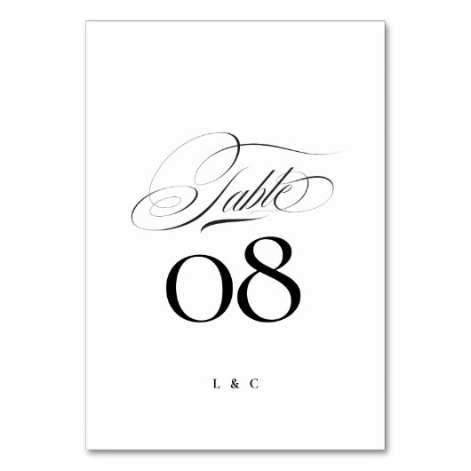 Elegant Zwart op Witte Kalligrafie Bruiloft Kaart (Voorkant)