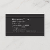 Elegant zwart op zwart Professional Visitekaartje (Achterkant)