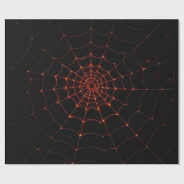Elegant Zwart & Oranje Luxe Halloween Web Kunst Cadeaupapier