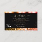 Elegant zwart Oranje roze mest glitter toevoegen L Visitekaartje (Achterkant)