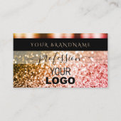 Elegant zwart Oranje roze mest glitter toevoegen L Visitekaartje (Voorkant)