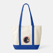 Elegant zwart paard met levendige achtergrond tote bag (Achterkant)
