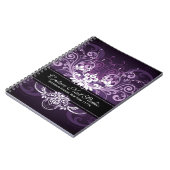Elegant zwart Paars en witte tinten  Lijst Notitieboek (Linkerzijde)