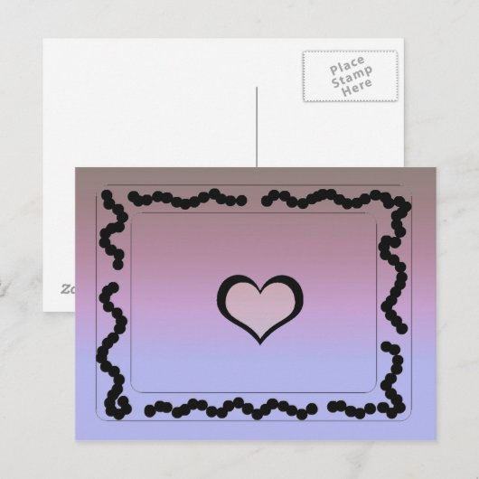 Elegant zwart-Paars ontwerp Briefkaart (Voorkant / Achterkant)