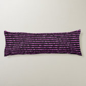 Elegant Zwart Paarse Glitter Glam Sparkle Bedding Lichaamskussen (Achterkant)