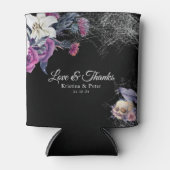 Elegant Zwart Paarse Gotische Bloemen Schedel Brui Blikjeskoeler (Voorkant)