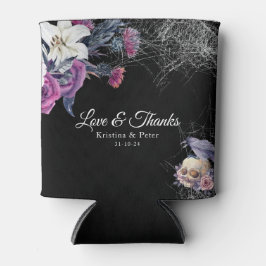 Elegant Zwart Paarse Gotische Bloemen Schedel Brui Blikjeskoeler