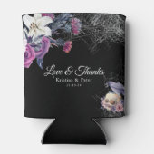 Elegant Zwart Paarse Gotische Bloemen Schedel Brui Blikjeskoeler (Achterkant)