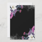 Elegant Zwart Paarse Gotische Bloemen Schedel Brui Save The Date (Achterkant)
