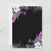 Elegant Zwart Paarse Gotische Bloemen Schedel Brui Save The Date (Achterkant)