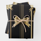 Elegant zwart papier met gouden boog ontwerp inpakpapier vel (In situ)