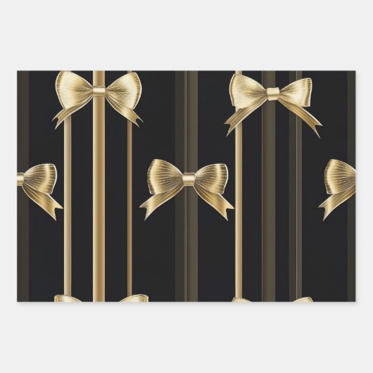 Elegant zwart papier met gouden boog ontwerp inpakpapier vel (Voorkant)
