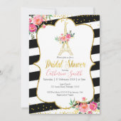 Elegant zwart Parijse bloemenromantisch Vrijgezell Kaart (Voorkant)