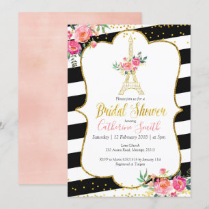 Elegant zwart Parijse bloemenromantisch Vrijgezell Kaart