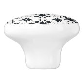 Elegant zwart patroon keramische knop (Zijkant)