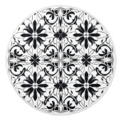 Elegant  zwart patroon keramische knop (Voorkant)