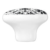 Elegant  zwart patroon keramische knop (Zijkant)