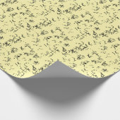 Elegant zwart patroon op crème achtergrond cadeaupapier (Hoek)