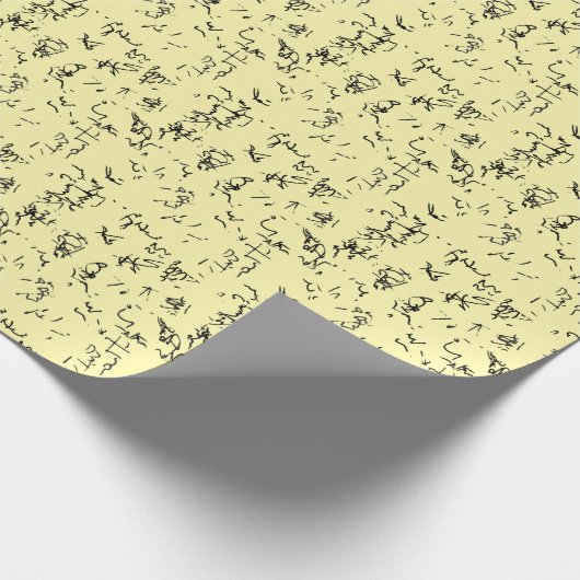 Elegant zwart patroon op crème achtergrond cadeaupapier (Hoek)