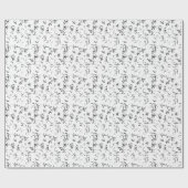 Elegant zwart patroon op witte achtergrond cadeaupapier (Vlak)