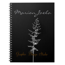 Elegant zwart patroon spiraal notebook notitieboek