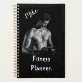 Elegant zwart personaliseert fitnessplanner voor h planner (Voorkant)