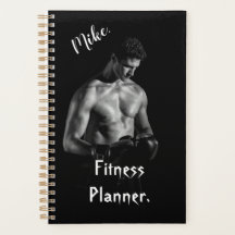 Elegant zwart personaliseert fitnessplanner voor h