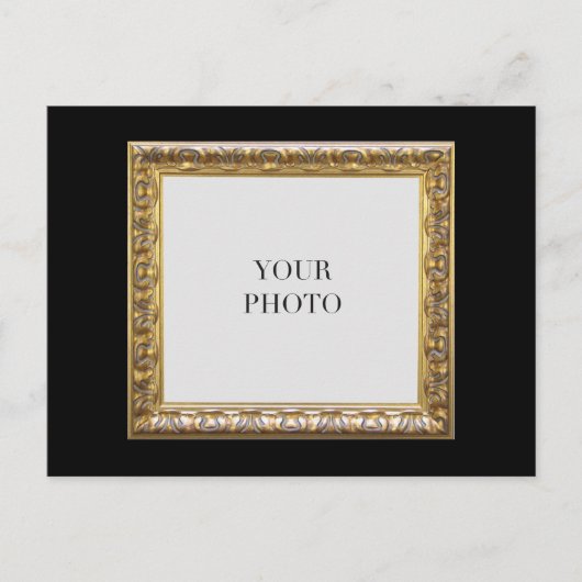 Elegant zwart persoonlijk foto Lijst Briefkaart (Voorkant)