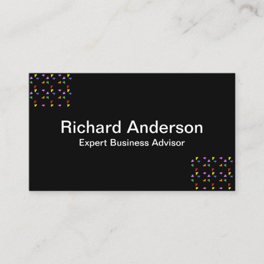 Elegant zwart professioneel modern Visitekaartje (Voorkant)