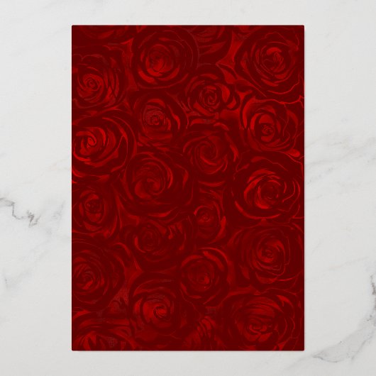 Elegant zwart quinceanera rood rose echt goud folie uitnodiging (Achterkant)