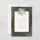 ELEGANT ZWART RELIËF LAGEN BLOEMEN CUSTOM RSVP (Voorkant)