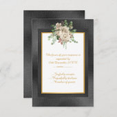 ELEGANT ZWART RELIËF LAGEN BLOEMEN CUSTOM RSVP (Voorkant / Achterkant)