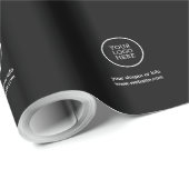 Elegant zwart retail inpakpapier met logo (Rol Hoek)