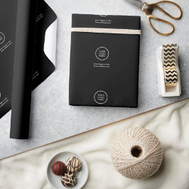 Elegant zwart retail inpakpapier met logo