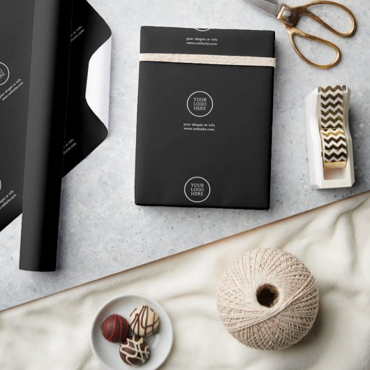 Elegant zwart retail inpakpapier met logo