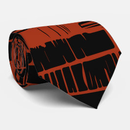 Elegant zwart &rood abstract patroon stropdas